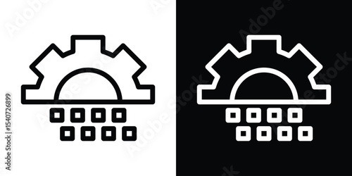 Digital transformation icon design. simple stroke line vector icon set
