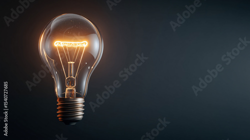 Glowing Lightbulb Symbolizing Creativity and Innovation