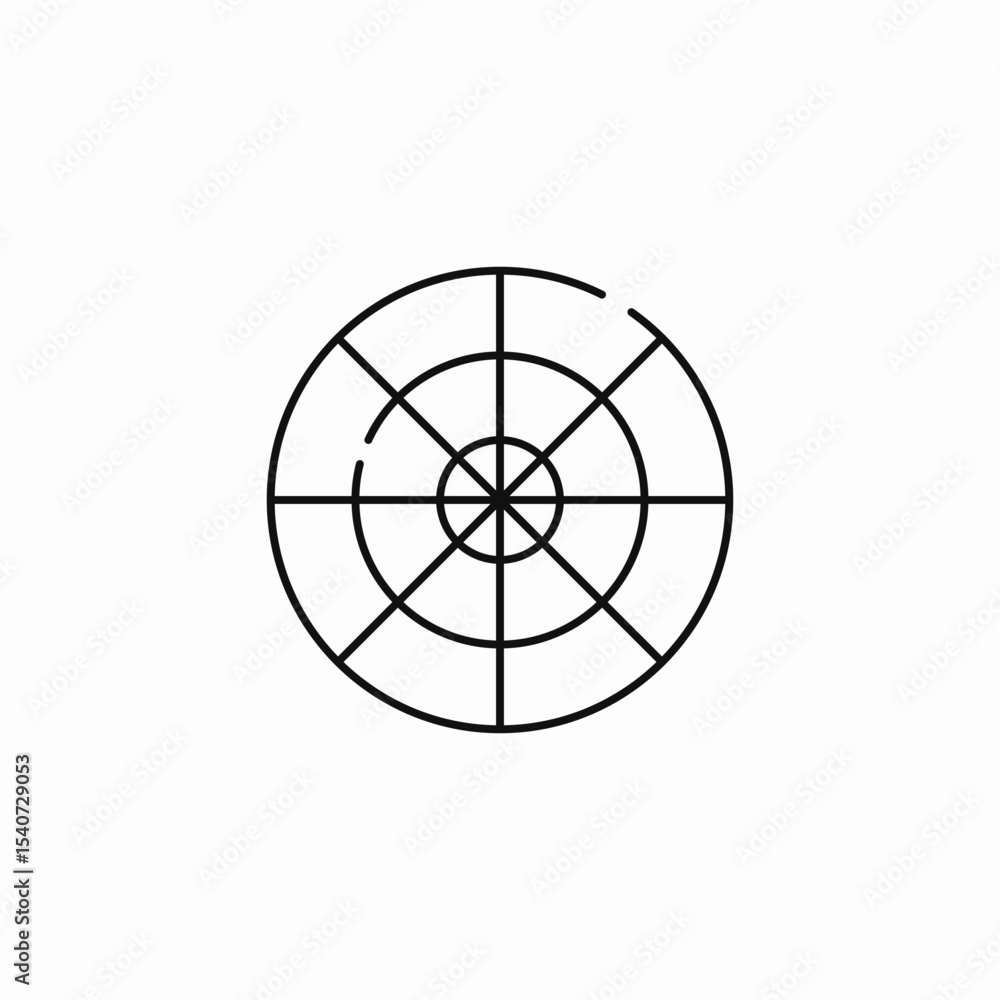 polar grid target icon sign vector polar grid target icon sign vector