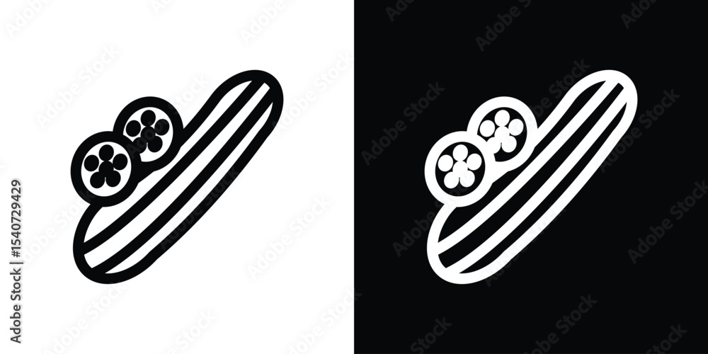 Cucumber icon design. simple stroke line vector icon set Cucumber icon design. simple stroke line vector icon set