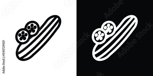 Cucumber icon design. simple stroke line vector icon set