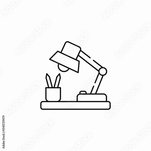 study desk lamp icon sign vector