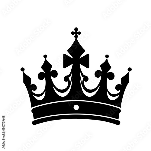 Minimalist black silhouette of a papal tiara with triple crown design