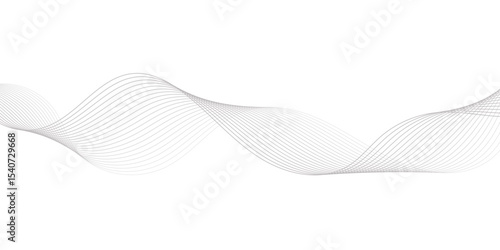 abstract Grey wave line background on white background.	