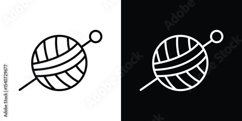 Crochet icon design. simple stroke line vector icon set