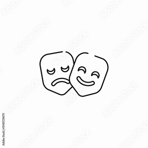theater comedy tragedy icon sign vector