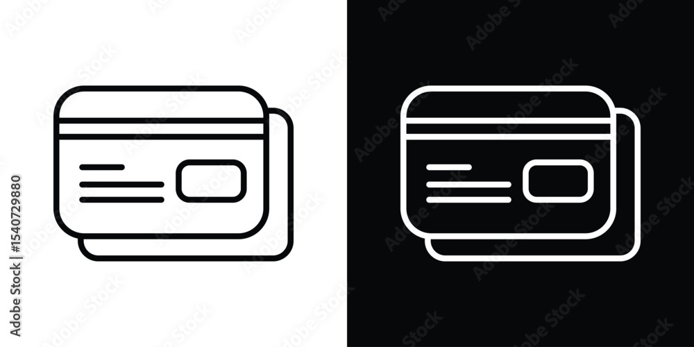 Credit card icon design. simple stroke line vector icon set Credit card icon design. simple stroke line vector icon set