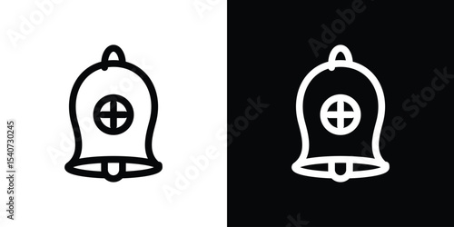 Cowbell circle plus icon