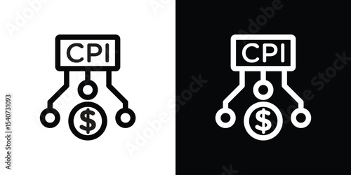 Consumer prices index icon design. simple stroke line vector icon set