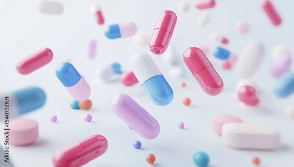 Assorted Tablets, Pills, Capsules: A Mixture Of Medication For Flu, Antibiotics, And Medical Therapy In The Pharmacy Assorted Tablets, Pills, Capsules: A Mixture Of Medication For Flu, Antibiotics, And Medical Therapy In The Pharmacy