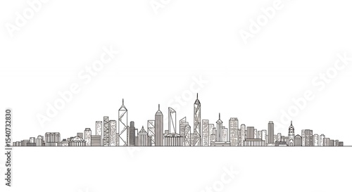 City skyline line drawing