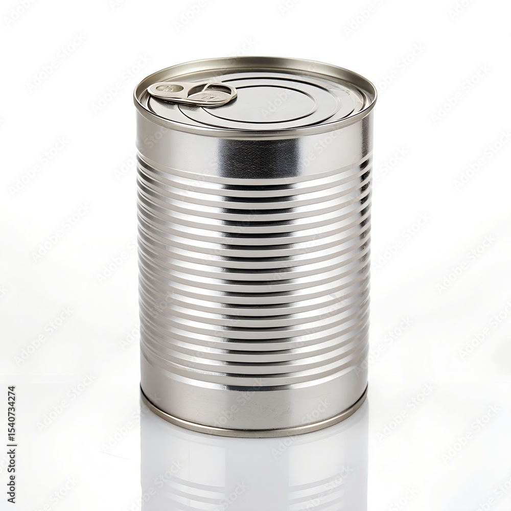 Metal Food Can Mockup – Isolated on White Background Metal Food Can Mockup – Isolated on White Background