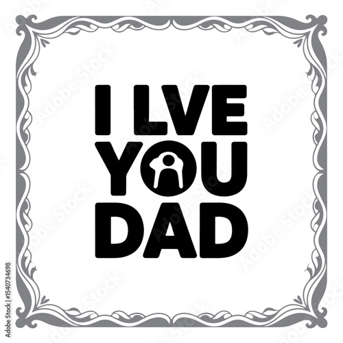 Cute Father’s Day Greeting with Graphic Elements