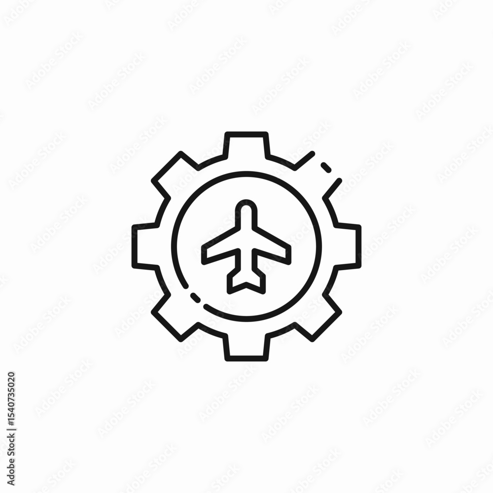 airplane gear setting icon sign vector airplane gear setting icon sign vector