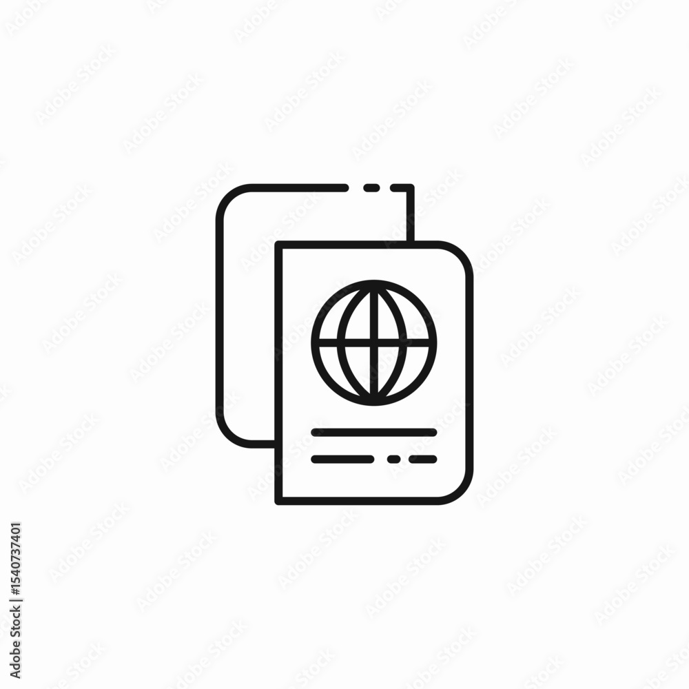 world map passport icon sign vector world map passport icon sign vector