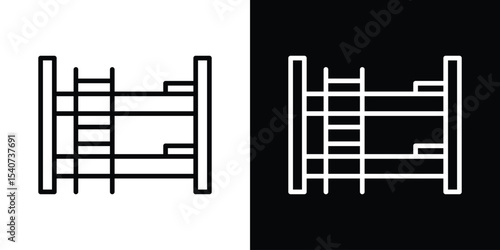 Bunk bed icon design. simple stroke line vector icon set