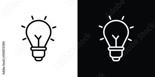 Bulb icon design. simple stroke line vector icon set
