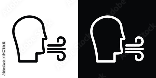 Breath icon design. simple stroke line vector icon set