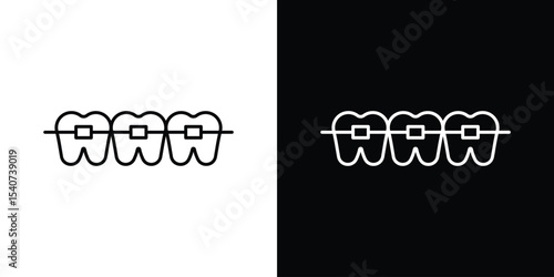 Braces icon design. simple stroke line vector icon set