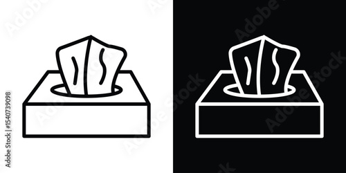 Box tissue icon design. simple stroke line vector icon set
