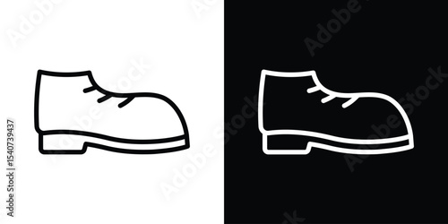 Boot icon design. simple stroke line vector icon set