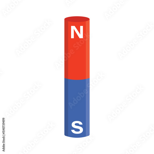 Cylindrical magnet flat vector design on a white background