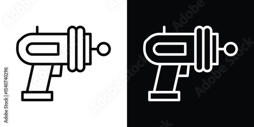 Blaster icon design. simple stroke line vector icon set