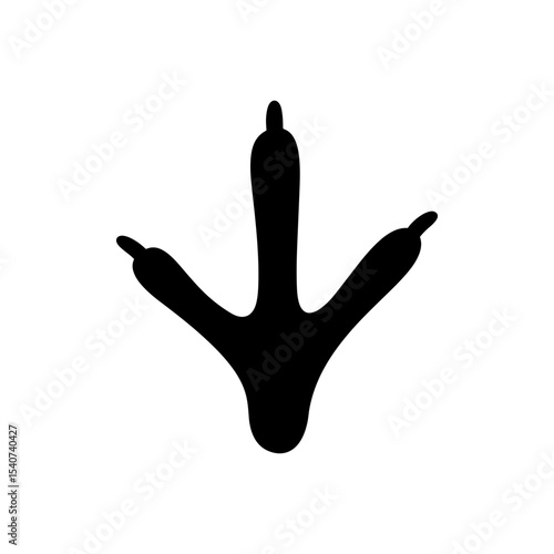 Bird foot print silhouette vector flat design.