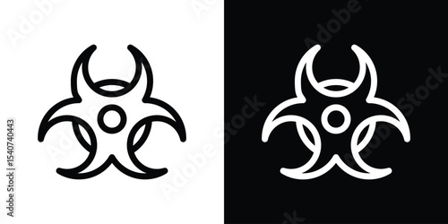 Biohazard icon design. simple stroke line vector icon set