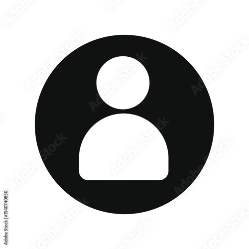 User profile icon inside black circle