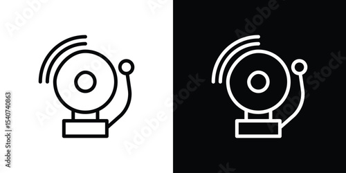 Bell school icon design. simple stroke line vector icon set