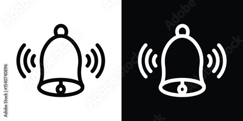 Bell ring icon design. simple stroke line vector icon set