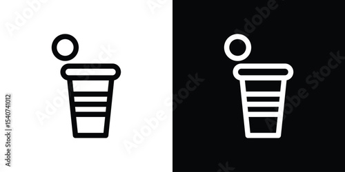 Beer pong icon design. simple stroke line vector icon set