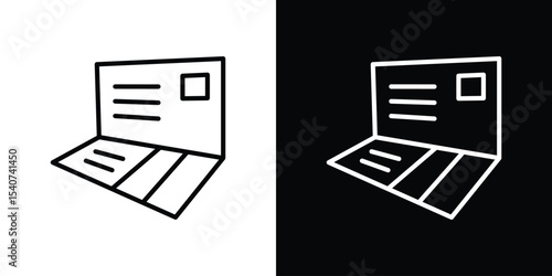 Bankbook icon design. simple stroke line vector icon set