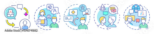 Language Translation and Interpretation Services Illustrative Diagram Representing Global Communication