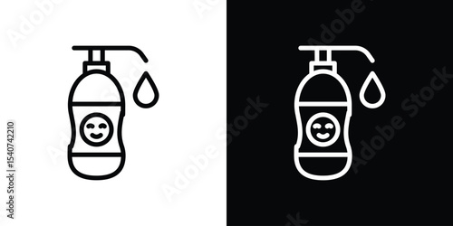 Baby shampoo icon design. simple stroke line vector icon set