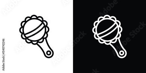 baby rattle icon design. simple stroke line vector icon set