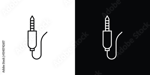 Audio jack icon design. simple stroke line vector icon set