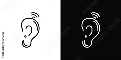 Assistive listening systems icon design. simple stroke line vector icon set