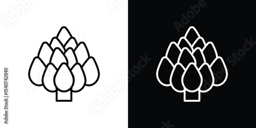 Artichoke icon design. simple stroke line vector icon set