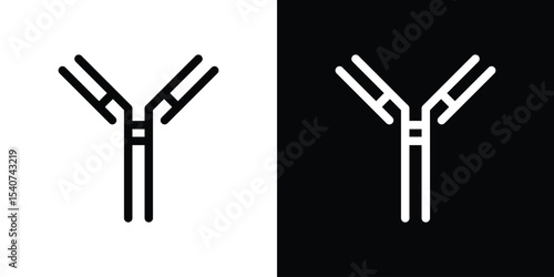 Antibody icon design. simple stroke line vector icon set