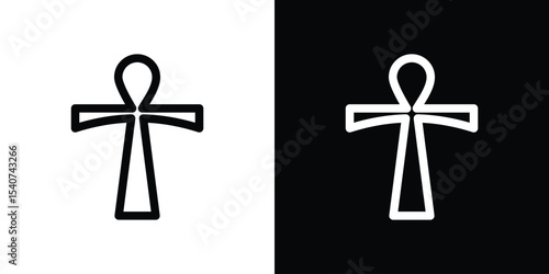 Ankh icon design. simple stroke line vector icon set