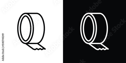 Adhesive tape icon design. simple stroke line vector icon set