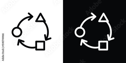 Adaptation icon design. simple stroke line vector icon set