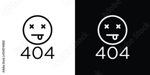 404 Error icon design. simple stroke line vector icon set
