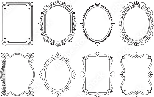 Elegant Ornamental Frame Borders Set