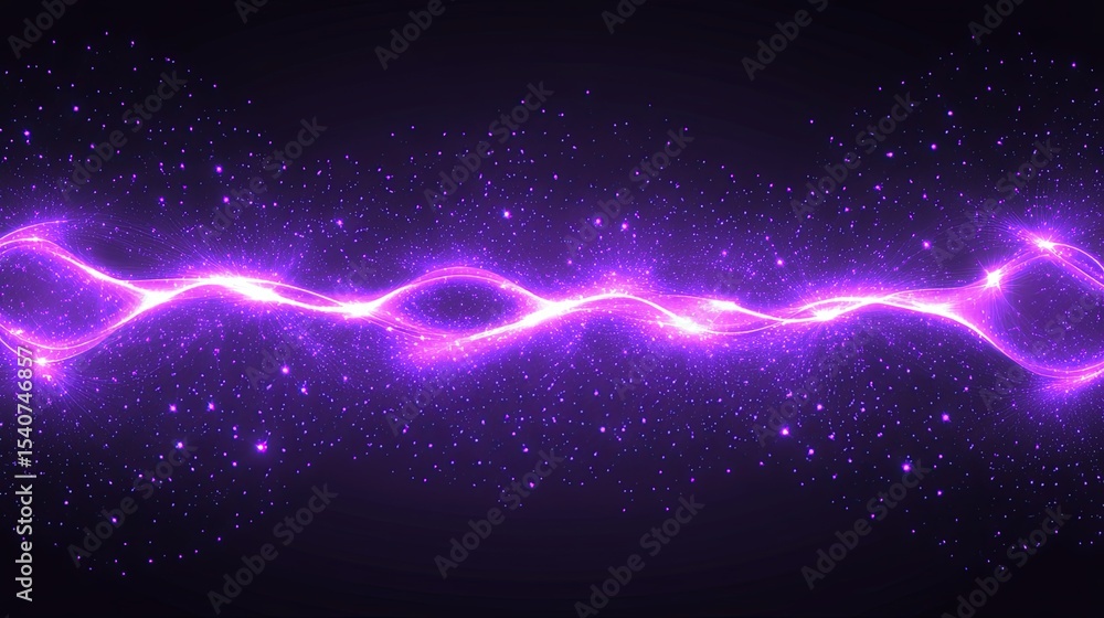Obraz premium Purple Wave Sparkle Abstract Background