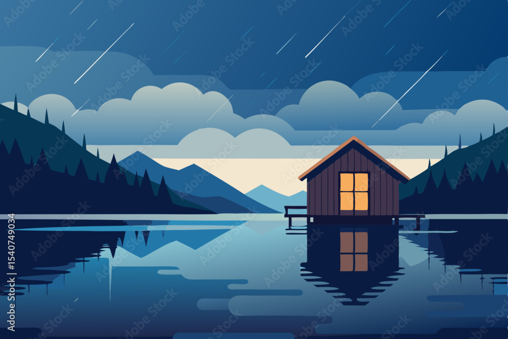 Fototapeta premium mountain landscape with lake and mountains