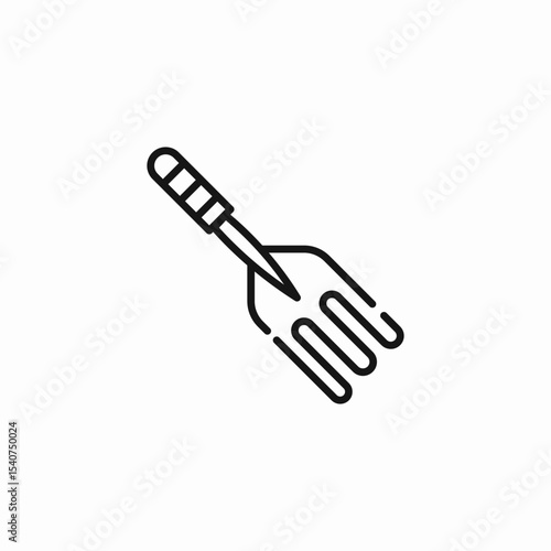 garden hand fork icon sign vector