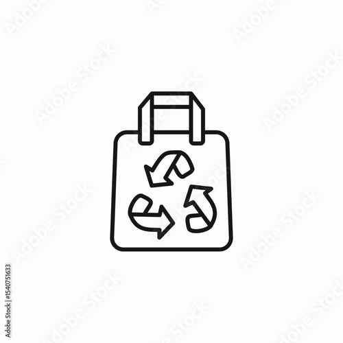 reusable shopping bag icon sign vector